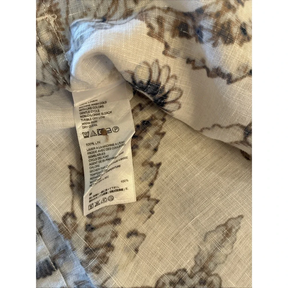 Tommy Bahama 100% Linen Shirt Island Floral Print Mens XL Muted Colors